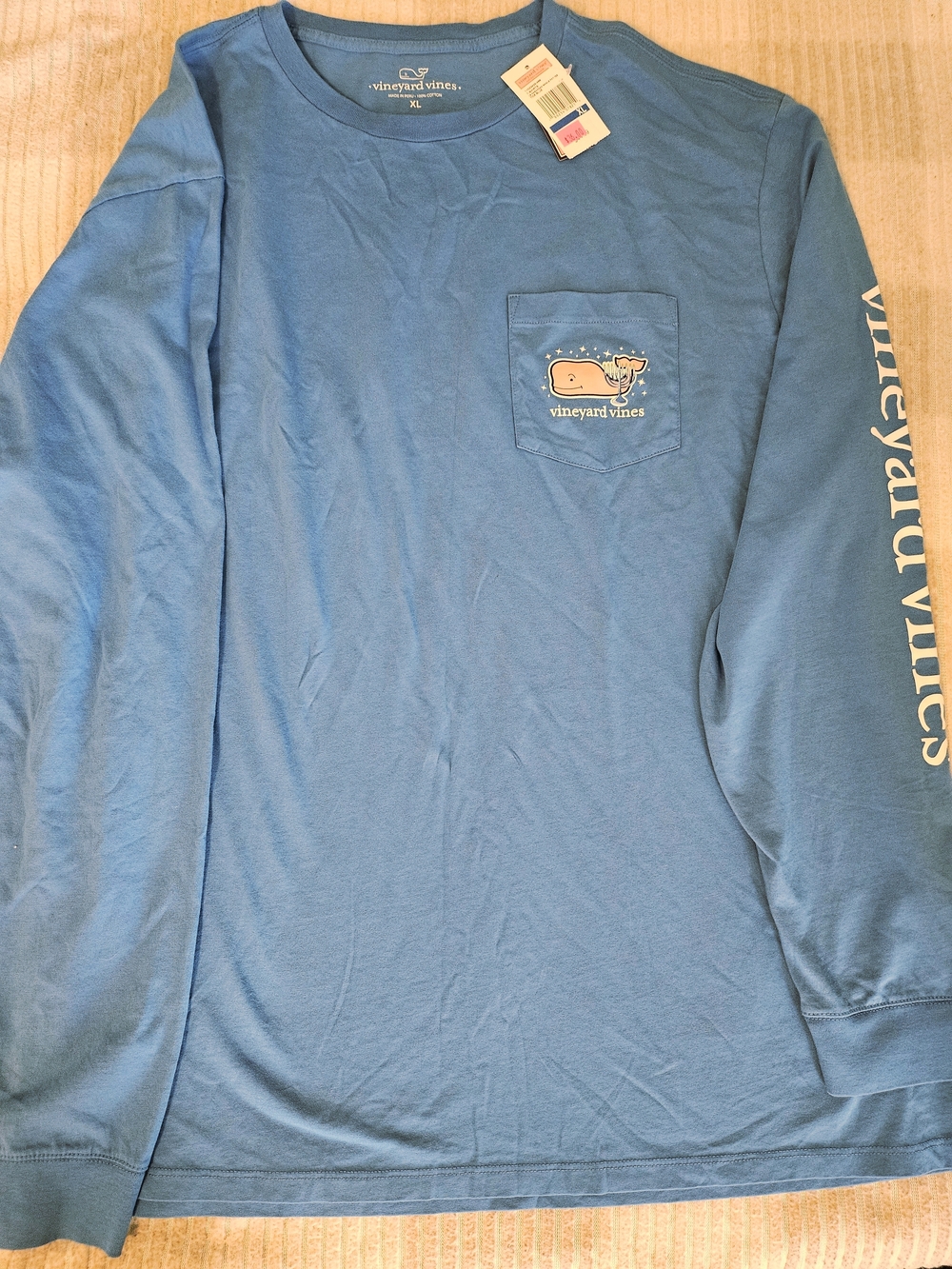 Vineyard Vines Men's Long Sleeve Pocket Tee - Hanukkah